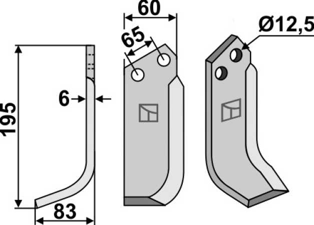Fräsmesser 195x60mm, links